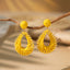 Bohemian Rattan Circle Braid Straw Drop Earrings for Vacation