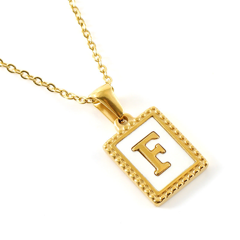 Fashion Titanium Steel Shell Letter Pendant Necklace