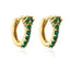 Fashion Leaf Copper Gold Plated Zircon Hoop Earrings 1 Pair