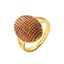 Luxurious Geometric Copper Inlay Zircon Gold Plated Open Ring