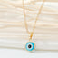 Vintage Evil Eye Resin Pendant Necklace - Unisex Turkish Design