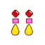 1 Pair Bohemian Geometric Alloy Resin Gemstone Drop Earrings