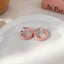 Fashion Pink Earrings Geometric Earrings Simple Alloy Earrings