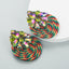 Fashion Geometric Glass Diamond Braided Earrings