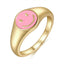 Simple Smiley Face Gold Plated Open Ring for Women