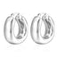 1 Pair Fashion 18K Gold Plated Stainless Steel Oval Hoop Earrings