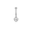 Heart Shape Zircon Inlay 316 Stainless Steel Belly Ring