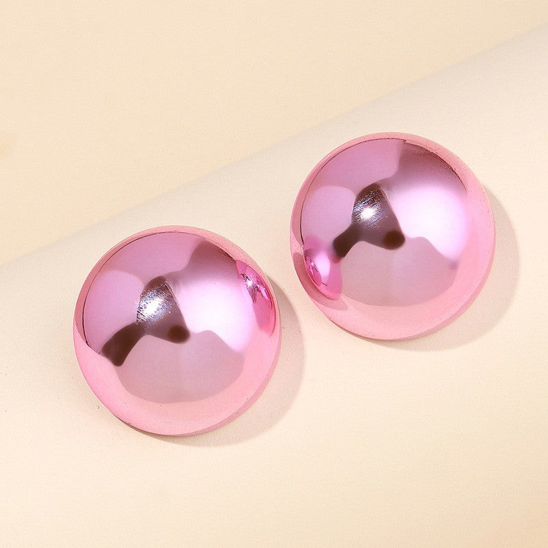 Candy Color Acrylic Round and Star Stud Earrings for Women