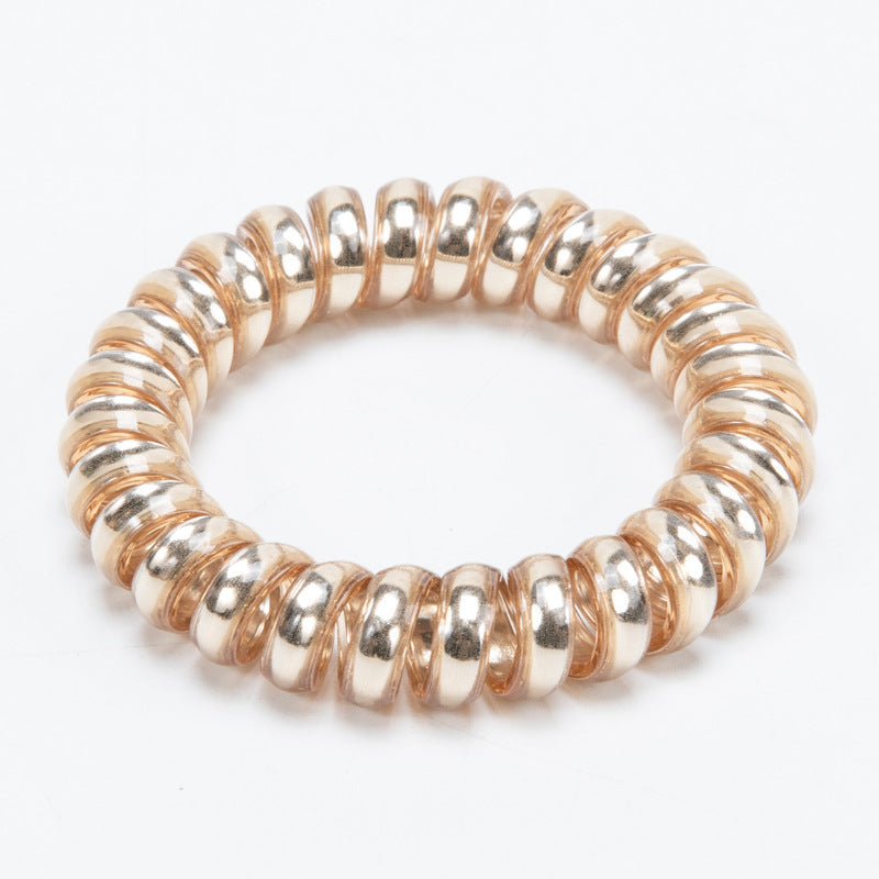 Women's Fashion Geometric Metallic Hair Tie Bracelet