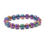 Colorful Obsidian and Hematite Double-Row Beaded Unisex Bracelet