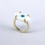 Retro Bohemian Gold Plated Copper Glass Eye Adjustable Open Ring