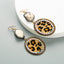 New Alloy Inlaid Turquoise Paste Leather Horsehair Print Leopard Earrings