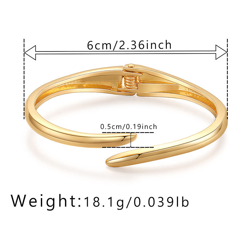 Simple Style Solid Color Metal Plating Gold Plated Women's Bangle