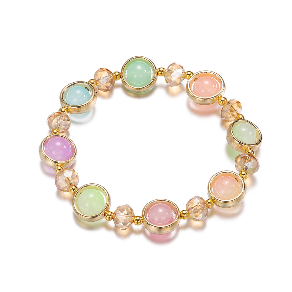 Gradient Crystal Glass Bracelet for Women and Kids