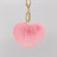 Sweet Heart Shape Alloy Valentine's Day Fur Pom Pom Keychain Pendant