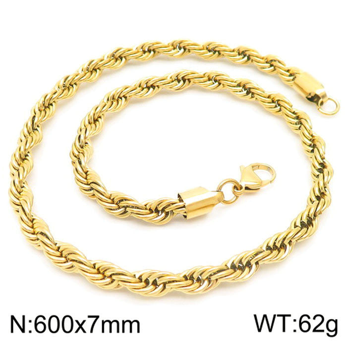 Retro Geometric Solid Color Titanium Steel Plating Necklace 1 Piece