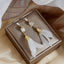 1 Pair Elegant Flower Alloy Plated Pearl Drop Earrings for Women