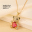 Cute Bear Zircon Pendant Necklace - Gold Plated Stainless Steel