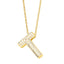 Simple Style 18K Gold Plated Alphabet Pendant Necklace with Zircon Inlay