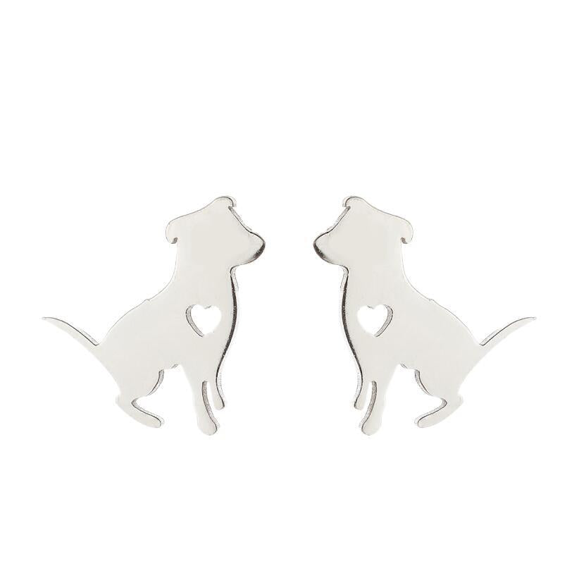 Women'S Fashion Dog Cat Stainless Steel No Inlaid Ear Studs Stainless Steel Earrings