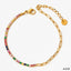 Modern Geometric Zircon Stainless Steel Gold Plated Anklet Bracelet