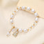 Lady Sweet Classic Pentagram Bell Crystal Alloy Moonstone Bracelets for Women