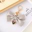 Sweet Heart Bow Knot Fabric Pendant Keychain for Women