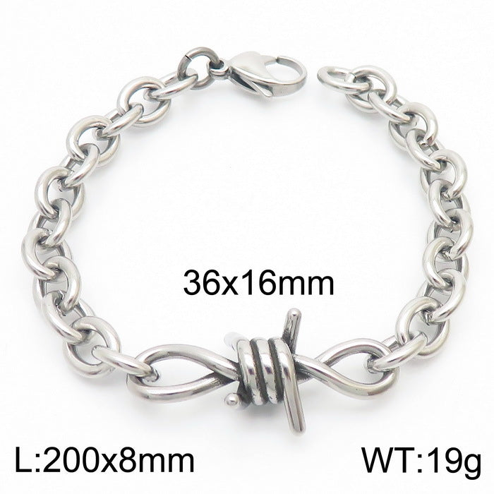 304 Stainless Steel Knot Design Necklace and Bracelet Set