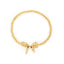 Simple Classic Bow Knot Imitation Pearl 18k Gold Beaded Bracelet for Women