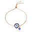 Vintage Gold Evil Eye Enamel Zircon Adjustable Bracelet for Women