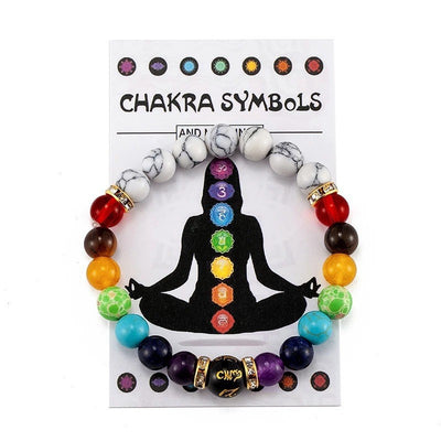 Fashion Multicolor Natural Stone Beaded Yoga Meditation Bracelet