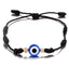 Fashion Devil'S Eye Palm Alloy Glass Rope Knitting Unisex Bracelets