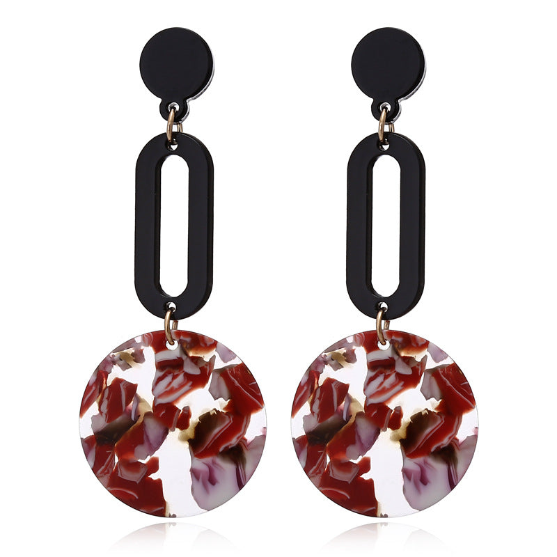 Korean Geometric Acrylic Statement Earrings