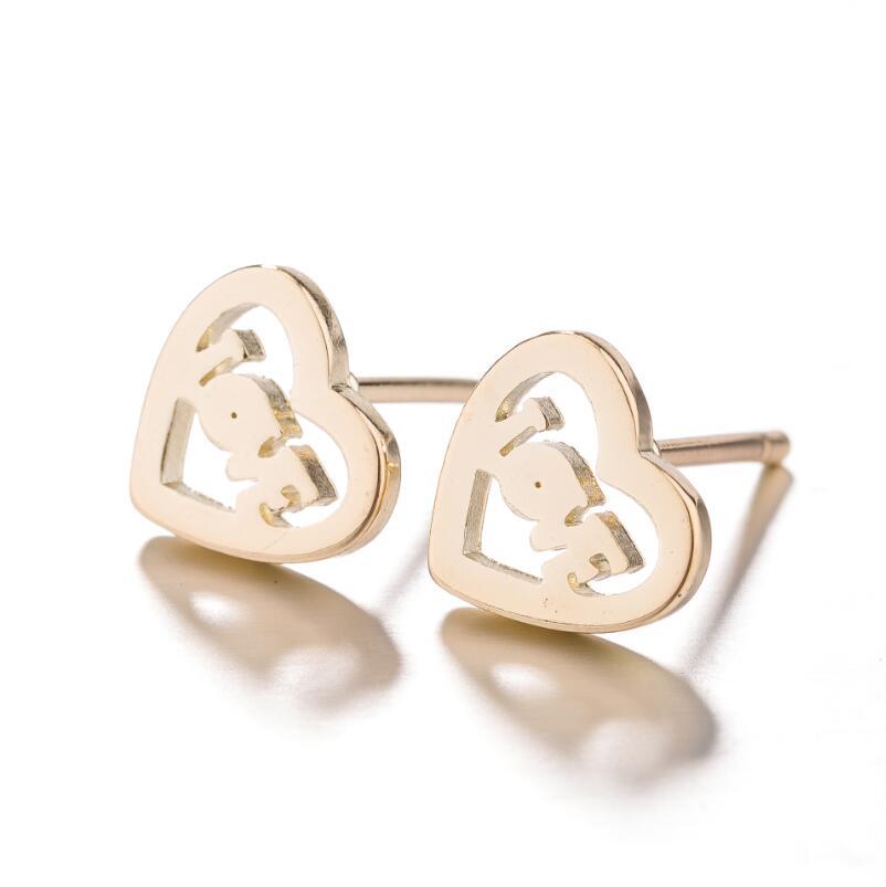 Simple Style Stainless Steel Letter Stud Earrings - Babygirl Angel Design