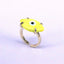 Retro Bohemian Gold Plated Copper Glass Eye Adjustable Open Ring