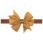 Solid Color Floral Baby Bow Headband with V-Shaped Ribbon - 21 Colors Available