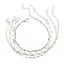 Geometric Alloy Plated Bracelet Set - 4 Piece Tube Chain Disc Lace Design