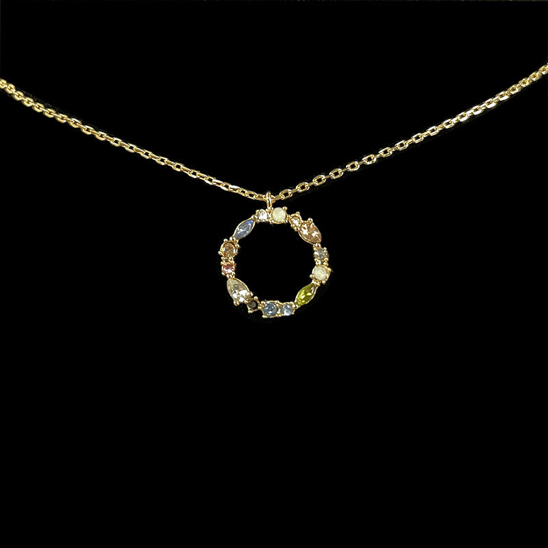 Simple Style 18k Gold Zircon Letter Pendant Necklace