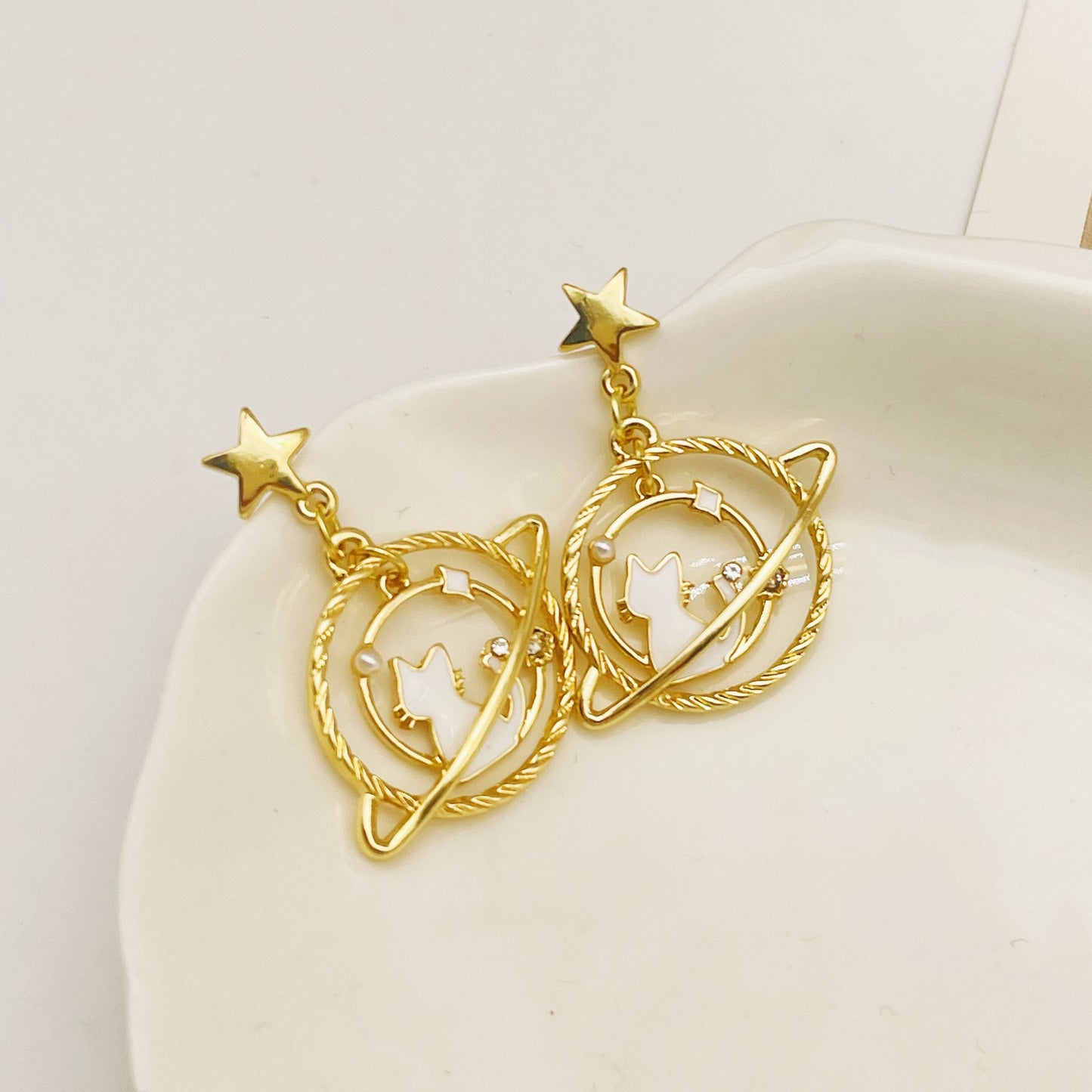 Fashion Cartoon Alloy Enamel Stoving Varnish Drop Earrings