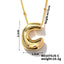 304 Stainless Steel Gold Plated Alphabet Pendant Necklace