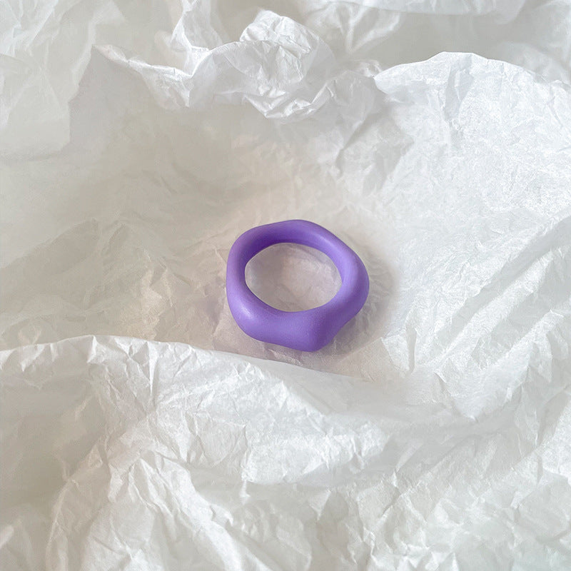 Minimalist Geometric Resin Candy Color Women's Ring