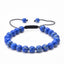 Simple Style Multicolor Agate and Lapis Lazuli Adjustable Beaded Bracelet