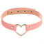 Fashion Heart Shape PU Leather Choker Necklace for Women