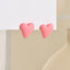 1 Pair Heart Shape Acrylic Stud Earrings - Valentine's Day Collection