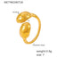 Preppy Style 18K Gold Plated Titanium Steel Adjustable Twist Ring