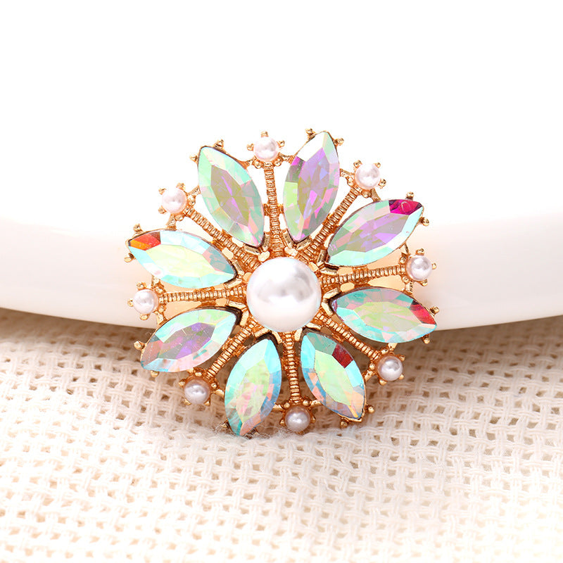 Zinc Alloy Rhinestone Pearl Flower DIY Shoe Charms Accessories