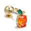 Screw Ball Piercing Fruit Ear Trend Piercing Zircon Non-fading Earrings