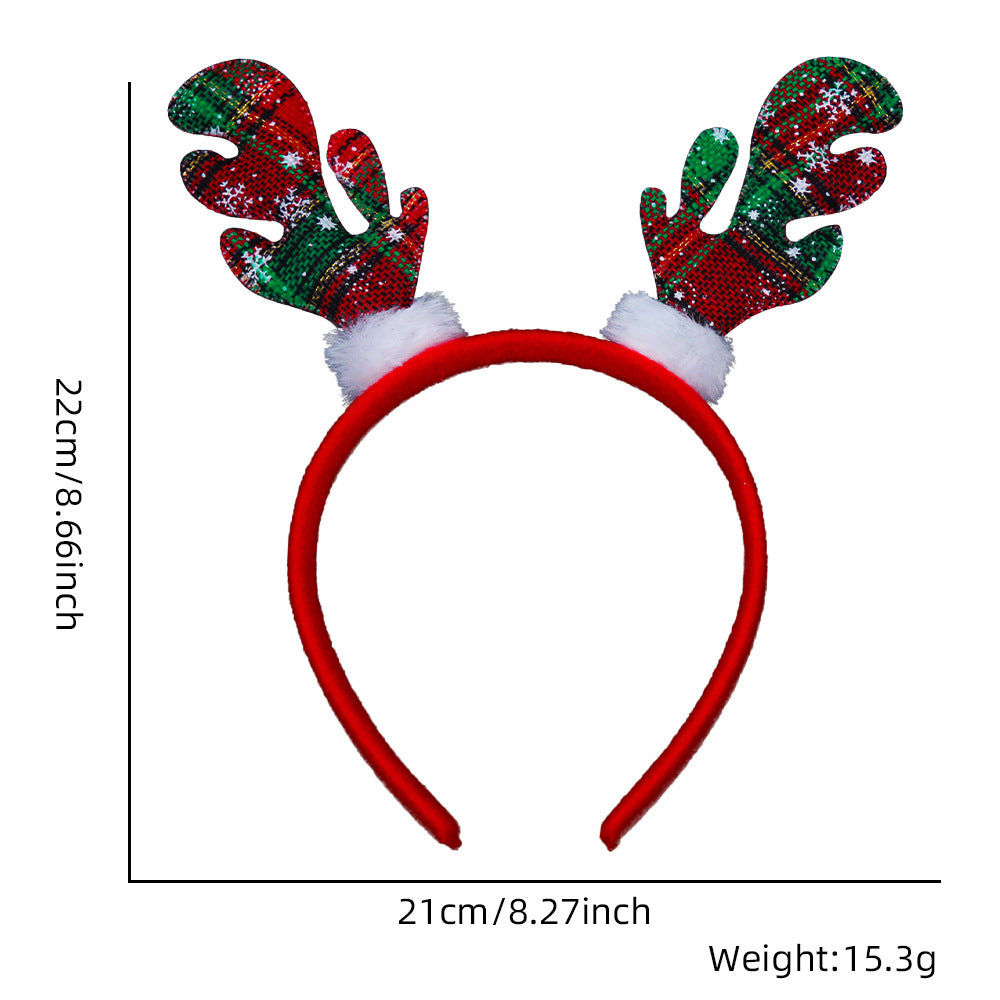 Christmas Reindeer Antler Headband Geometric Party Decorations