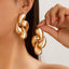 Geometric Alloy Drop Earrings - Retro Comma Design Studs for Women