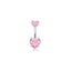 1 Piece Heart & Butterfly Zircon Inlay Stainless Steel Belly Ring Set